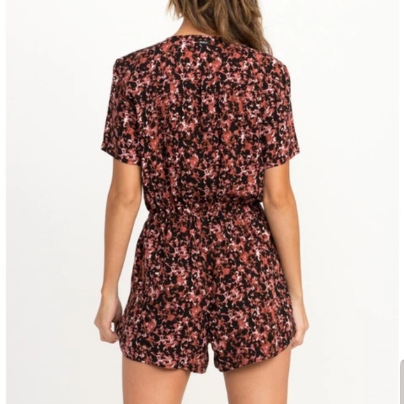 RVCA Women's Roe V-Neck Wrap Romper - Picture 3 of 3